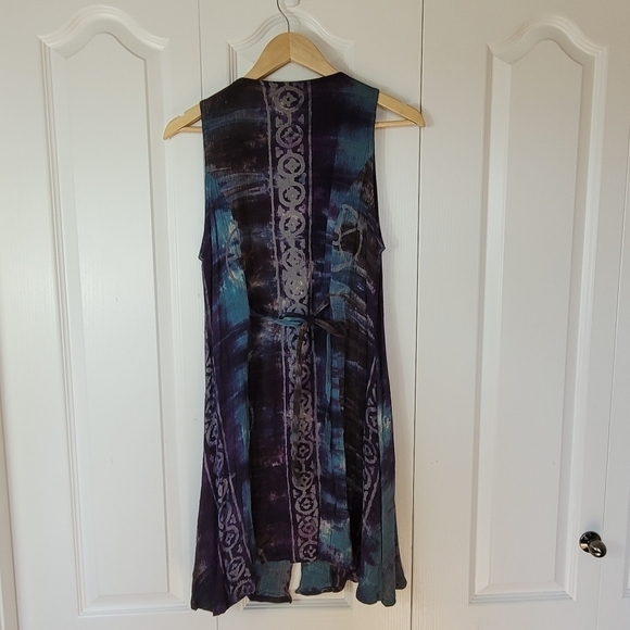 Button Front Patterned Boho Dress - Picture 2 of 8